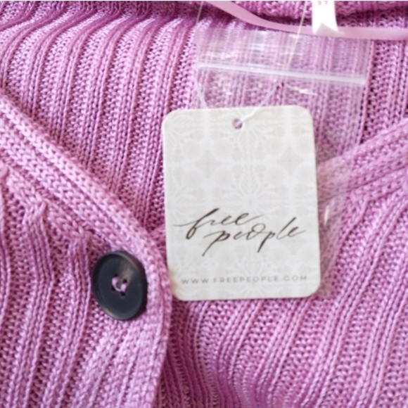 NWT Free People Game On Cardigan in Butterfly Blush Size XS $78 - Picture 8 of 9